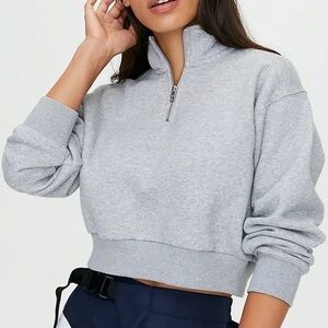 Aritzia TNA Cozy Fleece Perfect 1/4 Zip Sweatshirt